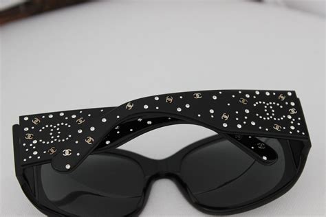 black chanel sunglasses with swarovski crystals